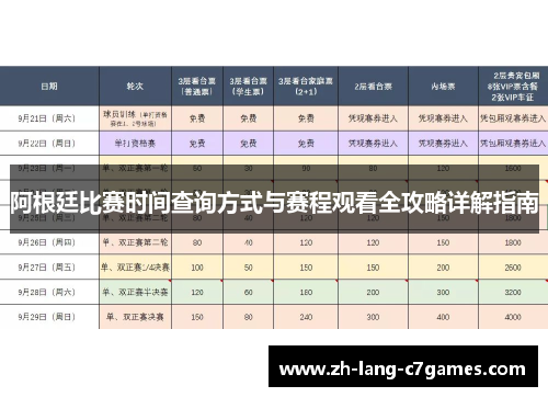 阿根廷比赛时间查询方式与赛程观看全攻略详解指南