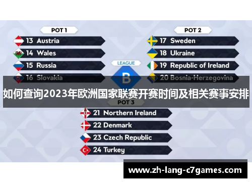 如何查询2023年欧洲国家联赛开赛时间及相关赛事安排